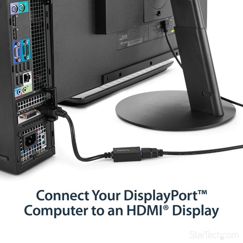 StarTech.com DisplayPort to HDMI Adapter - DP 1.2 to HDMI Video Converter 1080p - DP to HDMI Monitor/TV/Display Cable Adapter Dongle - Passive DP to HDMI Adapter - Latching DP Connector