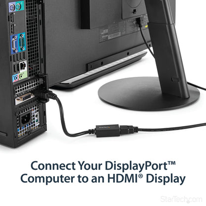StarTech.com DisplayPort to HDMI Adapter - DP 1.2 to HDMI Video Converter 1080p - DP to HDMI Monitor/TV/Display Cable Adapter Dongle - Passive DP to HDMI Adapter - Latching DP Connector