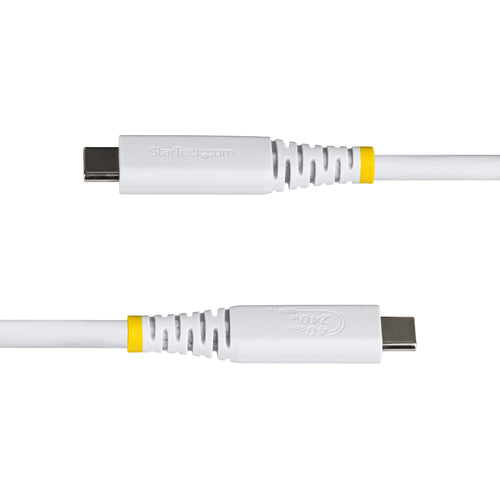 StarTech.com 3ft (91cm) USB4 Cable, 40Gbps, USB-IF Certified USB-C Cable, 240W PD, 8K 60Hz/4K 240Hz DP2.1 DP40, TPE Jacket, Thunderbolt 4 Compatible - White USB-C Cord