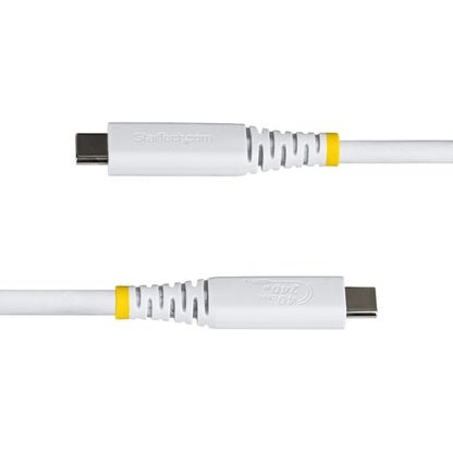 StarTech.com 50cm (1.6ft) USB4 Cable, 40Gbps, USB-IF Certified USB-C Cable, 240W PD, 8K 60Hz/4K 240Hz DP2.1 DP40, TPE Jacket, Thunderbolt 4 Compatible - White USB-C Cord