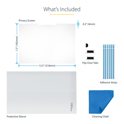 StarTech.com 14-inch 16:9 Flip-Over Privacy Screen with Touch, Anti-Glare Privacy Filter, Laptop Monitor Screen Protector with 51% Blue Light Reduction