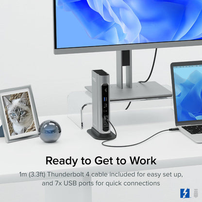 Plugable Technologies TBT4-UDZ laptop dock/port replicator Wired Thunderbolt 4 Silver