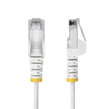 StarTech.com 1ft White Slim CAT6 Ethernet Cable, Snagless, 100W PoE, UTP, LSZH, 28AWG Pure Bare Copper Wire, Slim RJ45 Network Patch Cord w/Strain Reliefs, Individually Tested