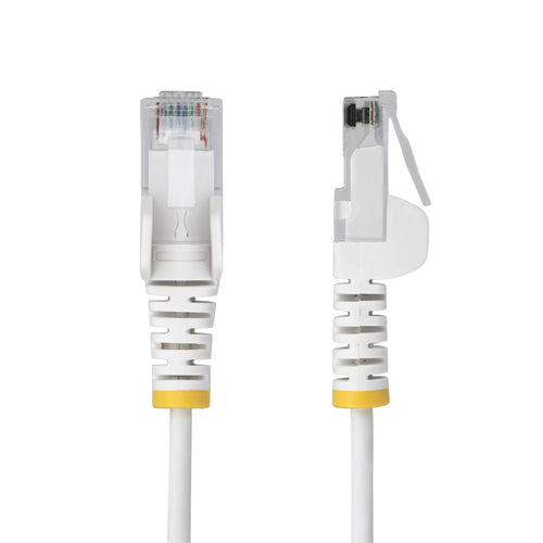 StarTech.com 15ft White Slim CAT6 Ethernet Cable, Snagless, 100W PoE, UTP, LSZH, 28AWG Pure Bare Copper Wire, Slim RJ45 Network Patch Cord w/Strain Reliefs, Individually Tested