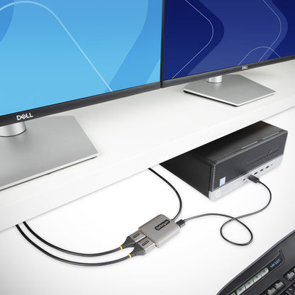 StarTech.com Dual-Monitor DisplayPort 1.4 Splitter, DisplayPort to 2x DP Multi-Monitor Adapter, Dual 5K 60Hz Computer MST Hub, Extra-Long Built-in Cable - Windows Only
