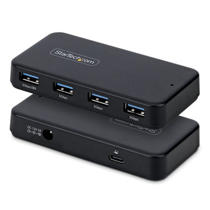 StarTech.com 4-Port USB-A Hub, 5Gbps, Self-Powered, 2-in-1 USB-C and USB-A Host Cable, 1x BC 1.2 Charging Port, 24W Power Adapter Included, MacBook and Windows