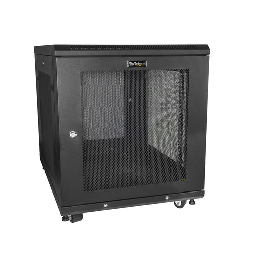 StarTech.com 12U Enterprise-Grade Server Rack Cabinet Kit, 19in Enclosed 4-Post Rack with Shelf and Cable Management, 29in (75cm) Mounting Depth, 992lb (450kg) Capacity