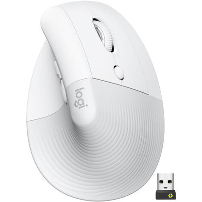 Logitech - Lift Vertical Wireless Ergonomic Mouse with 4 Customizable Buttons - Wireless - Off-White