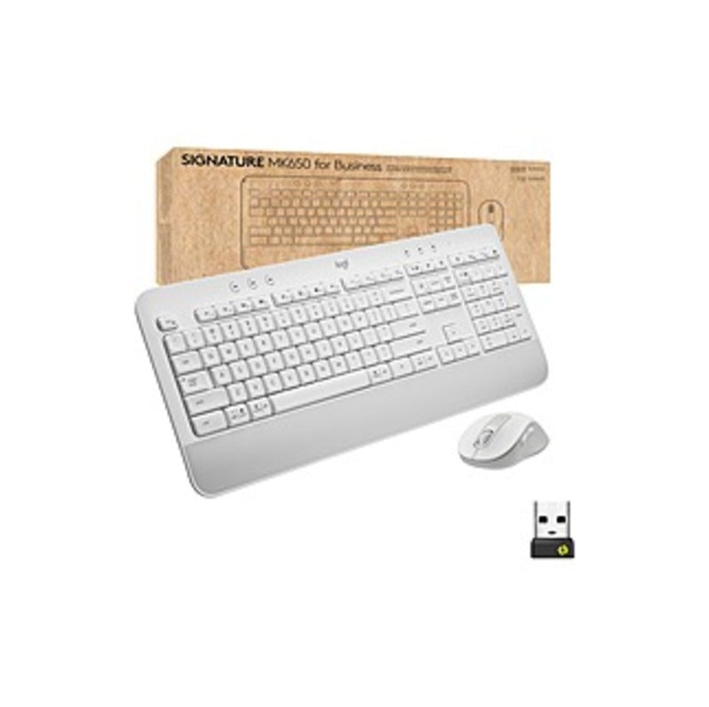 Logitech - Signature MK650 Combo for Business Full-size Wireless Keyboard and Mouse Bundle with Secure Logi Bolt Receiver - Off-White