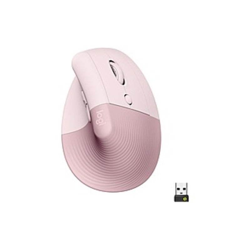 Logitech - Lift Vertical Wireless Optical Ergonomic Mouse with 4 Customizable Buttons - Wireless - Rose