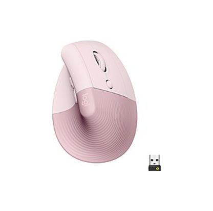 Logitech - Lift Vertical Wireless Optical Ergonomic Mouse with 4 Customizable Buttons - Wireless - Rose