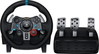 Logitech G29 Driving Force Racing Wheel and Floor Pedals  Real Force Feedback  Stainless Steel Paddle Shifters  Leather Steering Wheel Cover for PS5  PS4  PC  Mac - Black
