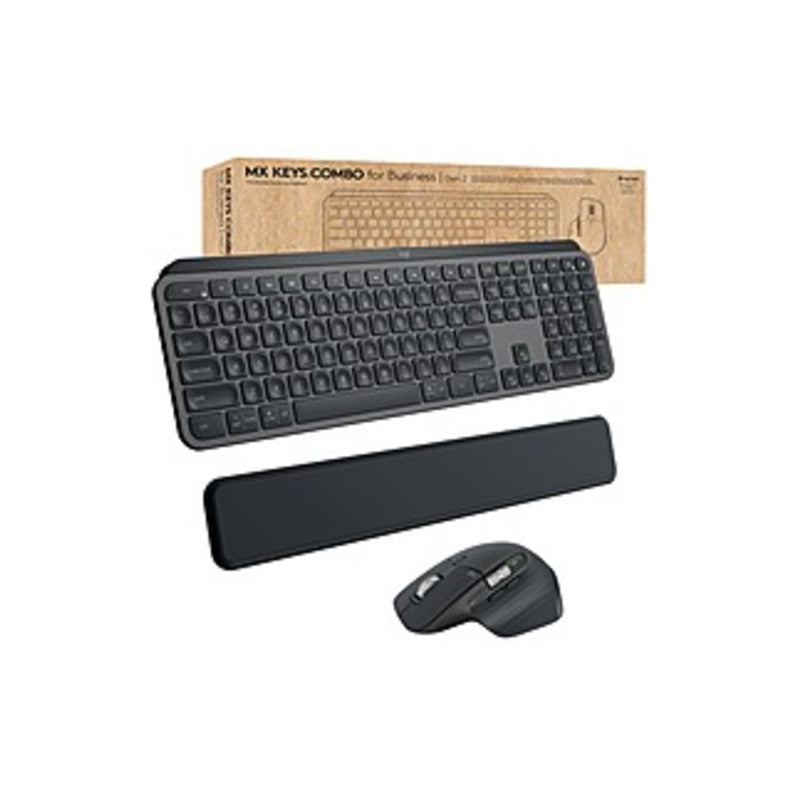 Logitech - MX Keys Combo for Business Full-size Wireless Keyboard and Mouse Bundle for Windows/Mac/Chrome/Linux - Graphite