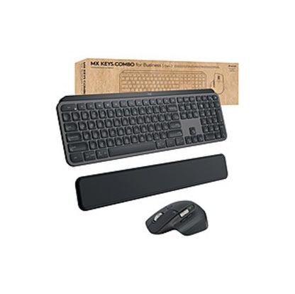 Logitech - MX Keys Combo for Business Full-size Wireless Keyboard and Mouse Bundle for Windows/Mac/Chrome/Linux - Graphite