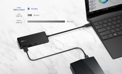 ASUS Dual 4K USB-C Dock DC201 Wired USB 3.2 Gen 2 (3.1 Gen 2) Type-C Black