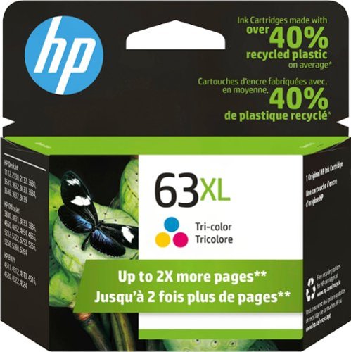 HP 63XL High Yield Tri-color Original Ink Cartridge  ~300 pages  F6U63AN#140