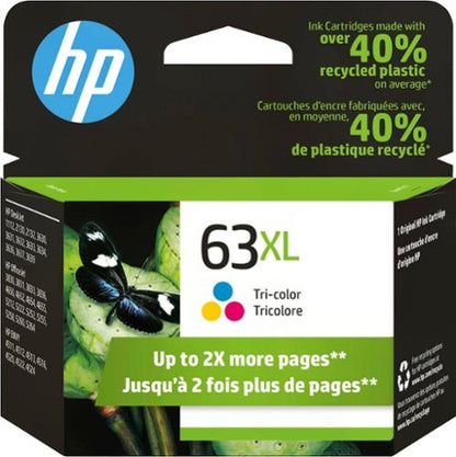 HP 63XL High Yield Tri-color Original Ink Cartridge  ~300 pages  F6U63AN#140