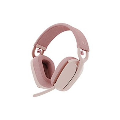 Logitech Zone Vibe 100 Lightweight Wireless Over Ear Headphones with Noise Canceling Microphone  Advanced Multipoint Bluetooth Headset  Works with Teams  Google Meet  Zoom  Mac/PC - Rose