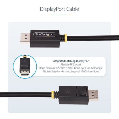 StarTech.com 6ft (1.8m) DisplayPort 2.1 Cable, VESA Certified DP40 DisplayPort Cable w/UHBR10/HDR/HDCP 2.2, 8K 60Hz/4K 144Hz w/DSC 1.2a, 40Gbps, DP 2.1 Cable, UHD Monitor Cord, M/M