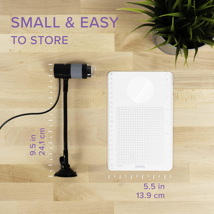 Plugable Technologies Digital Microscope with Flexible Arm Observation Stand Compatible with USB and USB-C Windows, macOS, ChromeOS, iPad (USB C), Android, Linux systems (2MP, 250x Magnification)