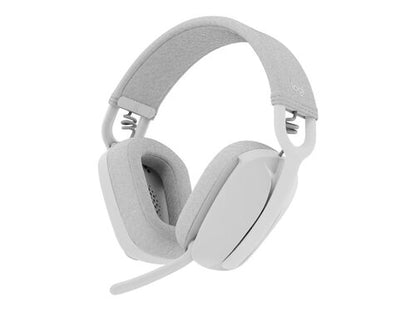Logitech Zone Vibe 100 Lightweight Wireless Over Ear Headphones with Noise Canceling Microphone  Advanced Multipoint Bluetooth Headset  Works with Teams  Google Meet  Zoom  Mac/PC - Off White