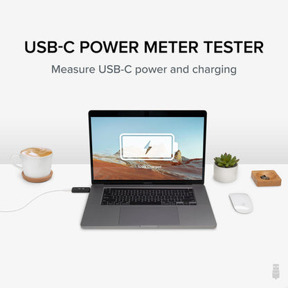 Plugable Technologies USB C Power Meter Tester for Monitoring USB-C Connections - Digital Multimeter for USB-C Cables, Laptops, Phones, Chargers - Driverless