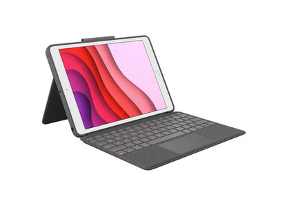 Logitech Combo Touch for iPad (7th  8th and 9th generation) keyboard case with trackpad  wireless keyboard  Smart Connector technology - Graphite