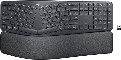 Logitech ERGO Series K860 Wireless Ergonomic Keyboard - Split Keyboard  Wrist Rest - Graphite