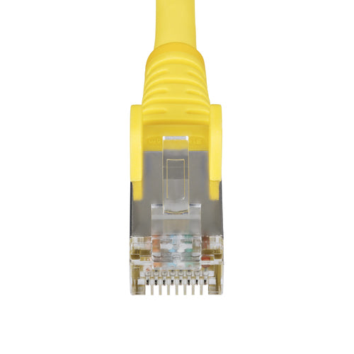 StarTech.com 1ft Yellow CAT6a Ethernet Cable, Snagless RJ45, 10GbE, 100W PoE++, S/FTP, LSZH, 27AWG Pure Bare Copper Wire, 500MHz, Shielded Network Patch Cord w/Strain Reliefs, Individually Tested/ETL Verified