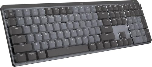 Logitech MX Mechanical Wireless Illuminated Performance Keyboard  Clicky Switches  Backlit Keys  Bluetooth  USB-C  macOS  Windows  Linux  iOS  Android  Metal  Graphite