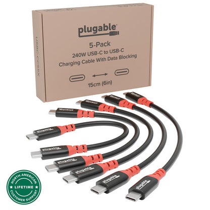 Plugable Technologies USBC-CCS5X USB cable 0.15 m 240 W Black