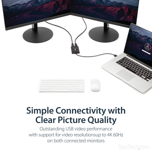 StarTech.com USB 3.0 to Dual DisplayPort Adapter, 4K 60Hz, DisplayLink Certified, USB to Dual DP Display Adapter, Dual DisplayPort Adapter for Mac & Windows