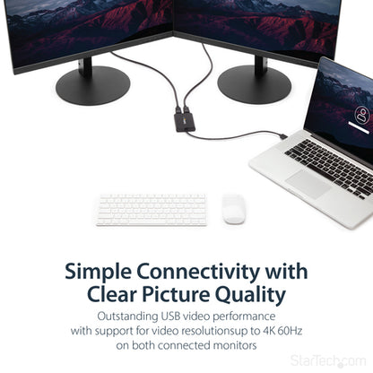 StarTech.com USB 3.0 to Dual DisplayPort Adapter, 4K 60Hz, DisplayLink Certified, USB to Dual DP Display Adapter, Dual DisplayPort Adapter for Mac & Windows