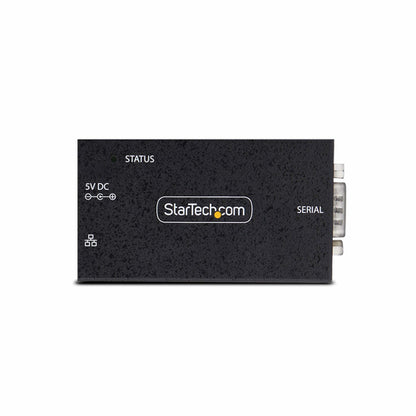 StarTech.com 1-Port Serial to Ethernet Adapter, IP Serial Device Server For Remote RS232 Devices, Wall/DIN Rail Mountable, Metal Housing, RJ45 LAN to DB9 Serial Converter, TAA
