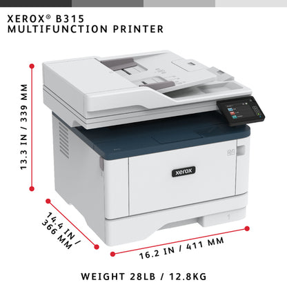 Xerox B315 A4 40ppm Wireless Duplex Copy/Print/Scan/Fax PS3 PCL5e/6 2 Trays 350 Sheets