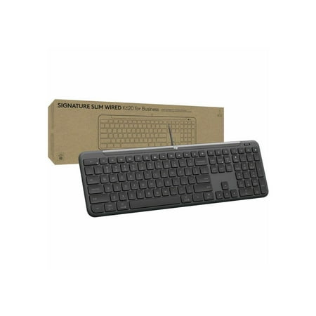 Logitech Signature Slim Wired K620 for Business  Full-Size Keyboard  Graphite
