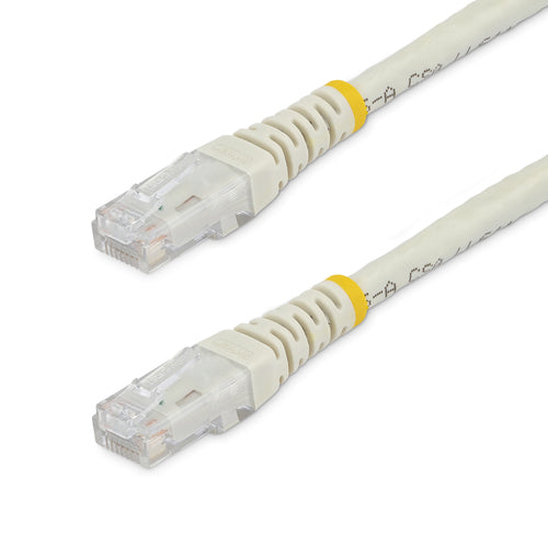 StarTech.com 25ft CAT6 Ethernet Cable - White CAT 6 Gigabit Ethernet Wire -250MHz 100W PoE RJ45 UTP Molded Network/Patch Cord w/Strain Relief/ Individually Tested