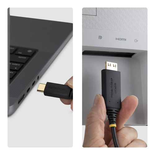 StarTech.com USB C to HDMI Adapter Cable 15ft, Gripping HDMI Connector, 4K 60Hz, Thunderbolt Compatible, HDR, Uni-Directional Cord for MacBook, Dell, HP, Lenovo