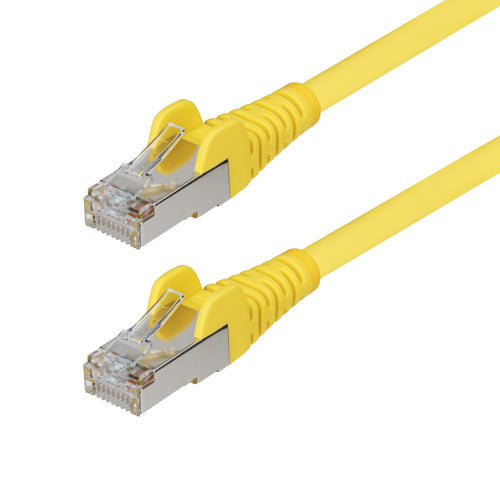 StarTech.com 1ft Yellow CAT6a Ethernet Cable, Snagless RJ45, 10GbE, 100W PoE++, S/FTP, LSZH, 27AWG Pure Bare Copper Wire, 500MHz, Shielded Network Patch Cord w/Strain Reliefs, Individually Tested/ETL Verified