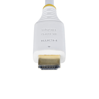 StarTech.com 10ft (3m) Premium Certified High Speed HDMI Cable, 4K 60Hz/1440p 144Hz, HDR10/HDCP 2.2/ARC, 18Gbps, UHD HDMI 2.0 Cord for TV/Monitor/Display, TPE Jacket, White