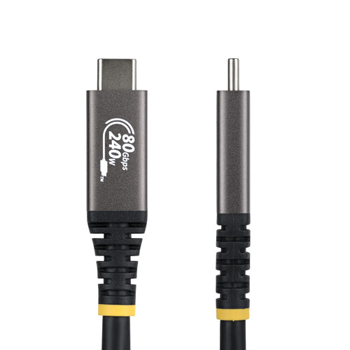 StarTech.com 3ft (91cm) USB4 Cable, 80Gbps, USB-IF Certified USB-C Cable, 240W PD, 8K 120Hz/4K 240Hz DP2.1 DP80, TPE Jacket, Thunderbolt 4 Compatible - Black USB-C Cord