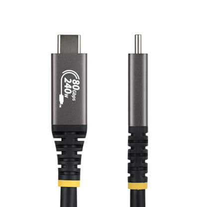 StarTech.com 5ft (1.5m) USB4 Cable, 80Gbps, USB-IF Certified USB-C Cable, 240W PD, 8K 120Hz/4K 240Hz DP2.1 DP80, TPE Jacket, Thunderbolt 4 Compatible - Black USB-C Cord