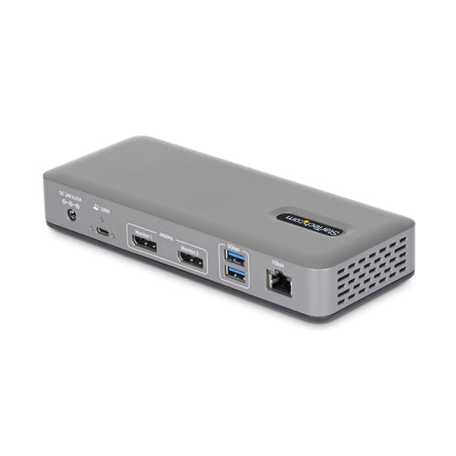 StarTech.com Dual-Monitor USB-C Docking Station, DisplayPort, 4K 60Hz, 100W Laptop Charging, 1GbE, Driverless, Multi-Monitor Dock For Windows