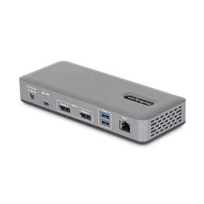 StarTech.com Dual-Monitor USB-C Docking Station, DisplayPort, 4K 60Hz, 100W Laptop Charging, 1GbE, Driverless, Multi-Monitor Dock For Windows