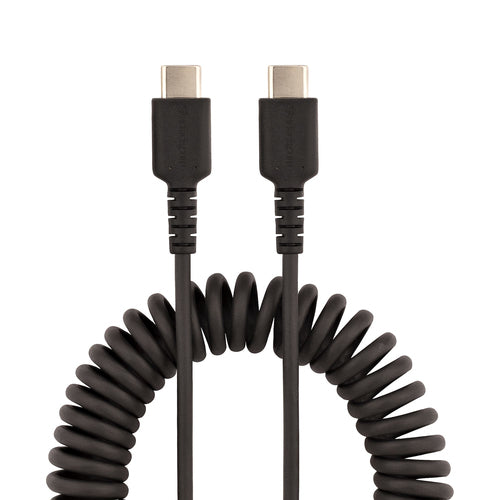 StarTech.com 3ft (1m) USB-C Fast Charging Cable, Rugged, Coiled, Charge & Sync, 3A, USB 2.0, TPE Jacket and Aramid Fiber - USB C Charging Cord