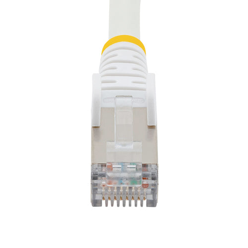StarTech.com 8ft CAT6a Ethernet Cable - White - Low Smoke Zero Halogen (LSZH) - 10GbE 500MHz 100W PoE++ Snagless RJ-45 w/Strain Reliefs S/FTP Network Patch Cord