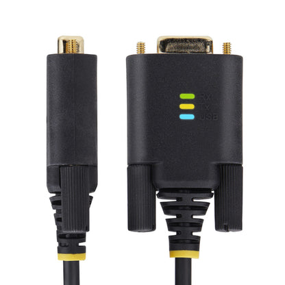 StarTech.com 10ft (3m) USB to Null Modem Serial Adapter Cable, Interchangeable DB9 Screws/Nuts, COM Retention, USB-A to RS232, FTDI, Level-4 ESD Protection, Windows/macOS/ChromeOS/Linux - Rugged TPE Construction