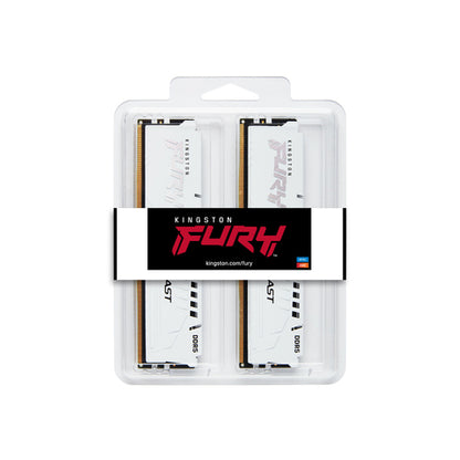 Kingston Technology FURY Beast 64GB 6000MT/s DDR5 CL40 DIMM (Kit of 4) White XMP