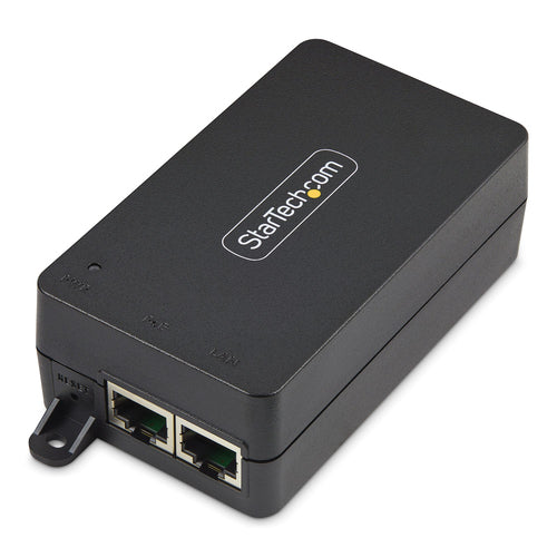 StarTech.com 1-Port 10Gbps PoE++ Injector, 60W, 2.5/5/10G Ethernet/10/100/1000M, PoE++ (802.3af/at/bt), Wall Mountable, Unmanaged Inline Power Over Ethernet