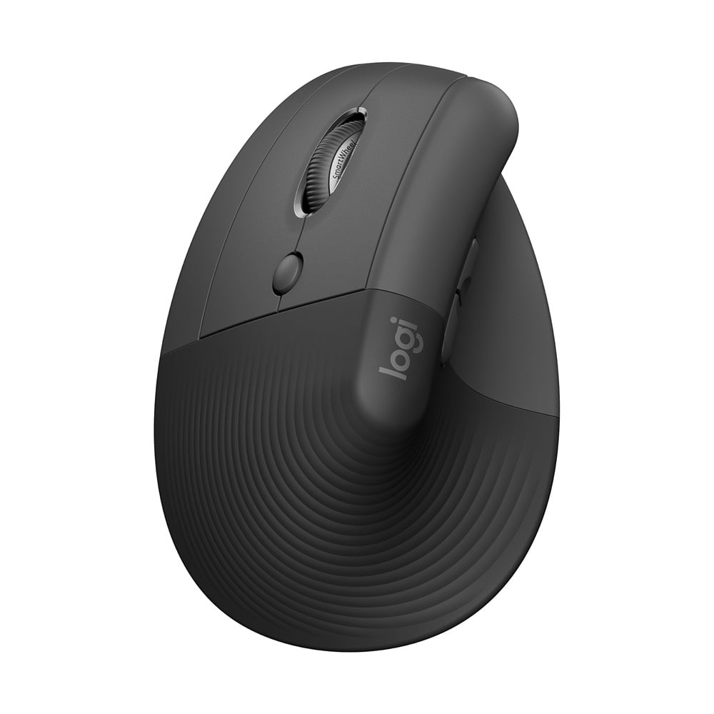 Logitech Lift Left Vertical Ergonomic Mouse  Left-Handed  Wireless  Bluetooth or Logi Bolt USB  Quiet clicks  4 Buttons  Compatible with Windows/macOS/iPadOS  Laptop  PC  Graphite